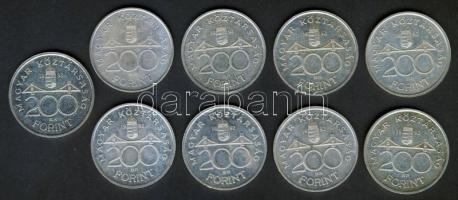 1992-93. 200Ft Ag "MNB" (9x) T:2+,2 kis ph.