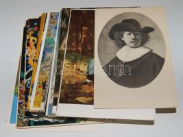 84 db használatlan művészeti reprodukció képeslap