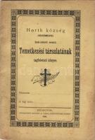 1900 Horth község (Temes vármegye) Szent-Lélekről nevezett temetkezési társulatának tagfelvételi könyve