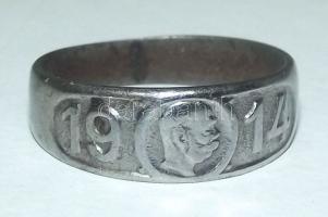 1914. "Ferenc Józsefet ábrázoló I. V.Háborús fém gyűrű" T:2