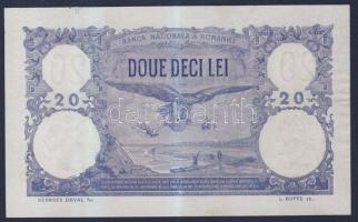 Románia 1923. 20L T:II-(hajtatlan, felül kis beszakadás)
