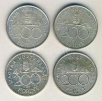 1992-95. 200Ft (4x) "MNB" + "Deák" klf évszámokkal T:vegyes