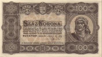 1923. 100K ebből "T.W" (7x) és "Magyar Pénzjegynyomda Rt." (2x) T:I