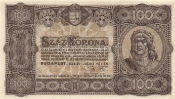 1923. 100K ebből "T.W" (7x) és "Magyar Pénzjegynyomda Rt." (2x) T:I