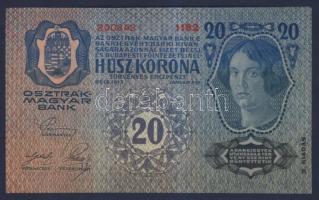 1913. 20K "II. Kiadás" (2x) "Deutschösterreich" felülnyomással,egymás utáni sorszámmal  T:I