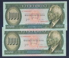 1996.január 15. 1000Ft "E" (2x) egymás utáni sorszámmal T:I