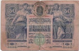 1902. 50K köralakú fekete román ellenbélyegzővel T:IV