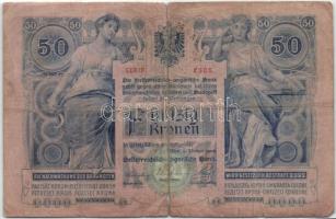 1902. 50K köralakú fekete román ellenbélyegzővel T:IV