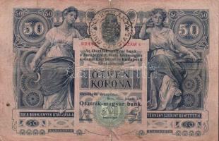 1902. 50K köralakú fekete román ellenbélyegzővel T:IV+