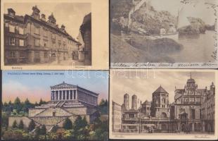 38 db nagyrészt német, fekete-fehér európai városképes lap, vegyesen régebbiek és 45 utániak