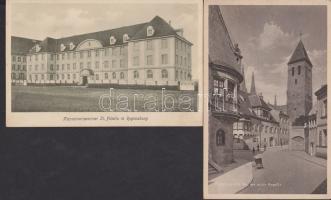 38 db nagyrészt német, fekete-fehér európai városképes lap, vegyesen régebbiek és 45 utániak