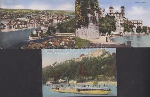 24 db használatlan, többnyire Passau-t ábrázoló színes régi képeslap