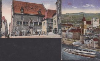 24 db használatlan, többnyire Passau-t ábrázoló színes régi képeslap