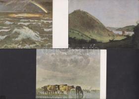 64 db használatlan festmény reprodukció képeslap