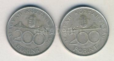 1993-94. 200Ft Ag (2x) "MNB" + "Deák" T:2