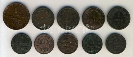 Ausztria/magyar és osztrák verdejel 1851-1885. 5/10Kr (3x) + 1/4Kr (2x) + 1Kr (5x) T:1,2,3