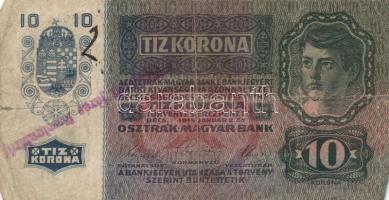 1904. 10K román felülbélyegzéssel + 1913. 20K (4x) mind román felülbélyegzéssel 1915. 10K (3x) egy r...