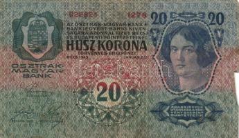 1904. 10K román felülbélyegzéssel + 1913. 20K (4x) mind román felülbélyegzéssel 1915. 10K (3x) egy r...