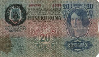 1904. 10K román felülbélyegzéssel + 1913. 20K (4x) mind román felülbélyegzéssel 1915. 10K (3x) egy r...