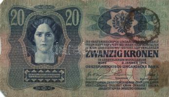 1904. 10K román felülbélyegzéssel + 1913. 20K (4x) mind román felülbélyegzéssel 1915. 10K (3x) egy r...