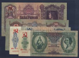 1930-1941. 10P, 20P, 50P, 100P mindegyik hamis sarló-kalapács fny-sal T:II,III