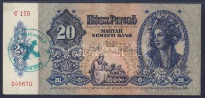 1941. 20P (2x) egyugrású sorszámmal, "Városi Pártvezető SOPRON" zöld bélyegzéssel T:II(egyiken átlóban végighúzódó papírránc)