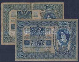 1902. 1000K (2x) "Újvidék város" és Nyírbátor város Tanácsa" felülbélyegzéssel T:III,...