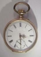 ~1915. System Glashütte jelzésű német zsebóra 14K arany óratokkal, sorszámmal, néhol kisebb sérülésekkel, működőképes állapotban / Working 14Kt gold german System Glashütte pocket watch with serial number