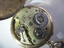 ~1915. System Glashütte jelzésű német zsebóra 14K arany óratokkal, sorszámmal, néhol kisebb sérülése...