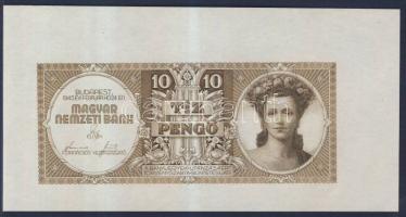 1943. 10P (tervezet) eredeti nyomólemezzel történt későbbi hamis utánnyomata könyvből kivágva! T:I
