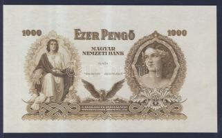 1942. 1000P (tervezet) eredeti nyomólemezzel történt későbbi hamis utánnyomata könyvből kivágva!