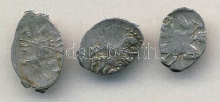 Cári Oroszország cca 1600. "Boris Godunov" 3db Ag Kopejka T:3