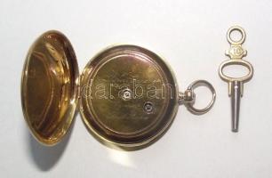 XIX.sz közepén készített svájci Robert Geneve 14K arany óratokú kulcsos zsebóra sorszámmal / cca 185...