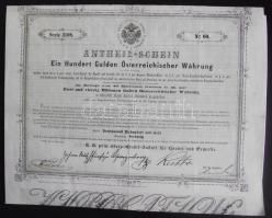 Ausztria / Bécs 1858. Kötvény 100G-ról T:restaurált