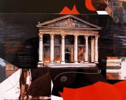 T.G. jelzéssel: Műcsarnok, digitális print, jelzett, keretben 32x42 cm