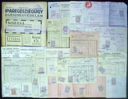 Vegyes okmány és irat hagyaték sok számlával és néhány bizonyítvánnyal, összesen kb 30 db