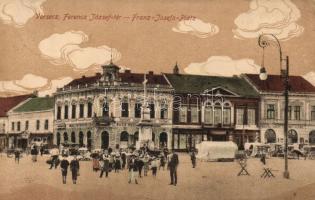 Versec Franz Joseph square with the shop of Vasa Petrovits