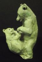 Endrő Margit (1899-1986): Birkózó medvék mázas kerámia. a Zsolnay gyár birkózó medvék c. porcelán-sz...