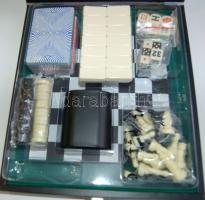 Játék-készlet 7 féle játékkal, eredeti vadonatúj csomagolásban : sakk, backgammon, dáma, kockapóker,...