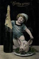 New Year pighead, bizarre