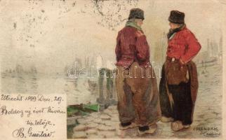 1899 Dutch folklore in Volendam litho s: H. Cassiers (EK)