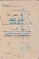 1944. "Asztalosmesterek Országos Szövetségének Takarék és Hitelsegélyező csoportja" takaré...