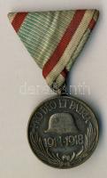 1914-1918. "Pro Deo Et Patria" I.Világháborús kitüntetés mellszalaggal T:2-/3