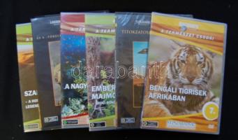 6 db klf eredeti DVD: Titokzatos lények nyomában, Hitler, Szahara, Emberszabású majmok, A nagy korallzátony, Bengáli tigrisek Afrikában