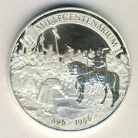 1996. "Millecentenárium 896-1996" Ag 1 uncia sorszámozott tanúsítvánnyal díszdobozban T:PP