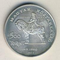 1990. 500Ft Ag "Mátyás király" díszdobozban T:BU