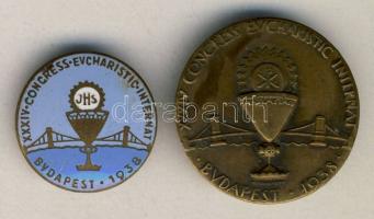 1938. "Eucharisztikus kongresszus" Br és zománcozott kitűző T:2