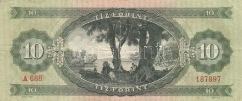 1962. 10Ft fordított hátlapi alapnyomattal "01" T:III
