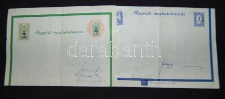 2 db ügyvédi meghatalmazás benyomott okmánybélyeggel