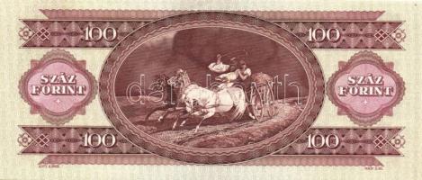1984. 100Ft (3x) egymásutáni sorszámmal és fordított hátlapi alapnyomattal! T:I